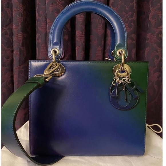 Dior lady Dior medium blue green